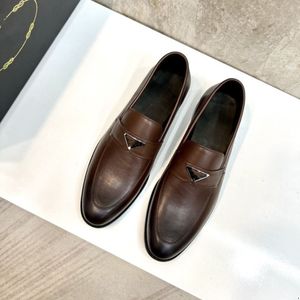 Oxford 5A Original Herren Designer -Kleiderschuhe luxuriöser formeller Business -Slip auf Vollkornleder Minimalist für Männer