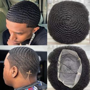 Afro Wave Full Lace Toupee 4mm 6mm 8mm 10mm 12mm Mens Wig Brazilian Virgin Human Hair Replacement for Black Men Fast Express Deliv256u