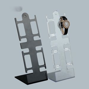 l形状の透明な黒いプラスチック時計ディスプレイスタンド腕時計ホルダーラックウォッチブレスレットジュエリーディスプレイスタンドDH947