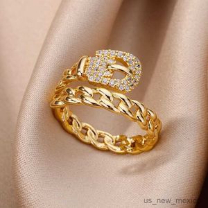 Band Rings Beads Crossed Rings for Women Opening Adjustable Stainless Steel Ring 2023 Trend Luxury Wedding Jewelry mujer R230804