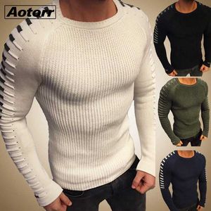 Herrenpullover Herbst Winter Pullover Männer 2023 Neuankömmlinge Casual Pullover Männer Langarm O-Neck Patchwork Strick Männer Pullover Streetwear L230719