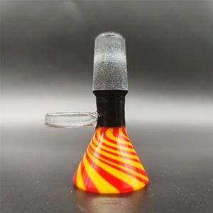 2023 Wig Wag 14mm Thick Bowl Piece Bong Glass Slide Water Pipes Cream Orange Yellow Mixed Black Tip Heady Slides Colorful Bowls Male Smoking Accessory