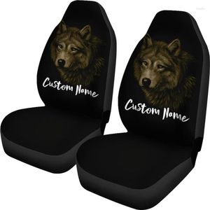 Car Seat Covers Wolf (Set Of 2) - Universal Front And Suv Custom Protector Accessory