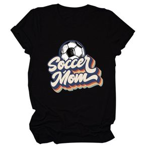 T-shirt da donna Soccer Mom Football Stampa T-shirt da donna Manica corta o collo Maglietta allentata Ladies Tee Tops Abbigliamento Camisetas Mujer 230718