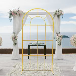 Suporte de casamento dourado arco pano de fundo de ferro para eventos de festa decoração faça você mesmo