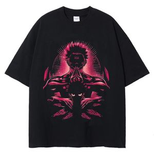 Designer herr t-shirts jujutsu kaisen tvättade t shirt ärmlös väst anime gojo satoru t-shirt itadori megumi bomull t-shirt harajuku kortärmad y2k toppar 7137