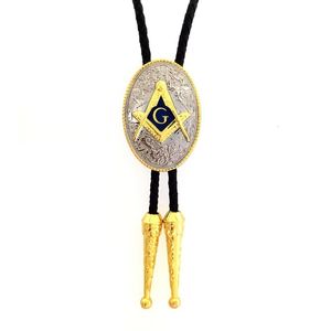 Bolo Ties Bolo Tie Trendy Man Masonic Golden Letter G Reclie retro Cord Personalność męska