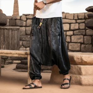 Men's Pants 2023 Summer Men Chinese Style Harem Streetwear Breathable Beach Males Casual Calf-Length Trousers