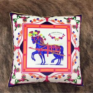 Lätt lyx 45*45 cm kuddepoly Tryckt fyrkantig kudde Pop häst supermjuk sammet textur soffa dekorativ kudde lumbal kudde kudde 2023071905