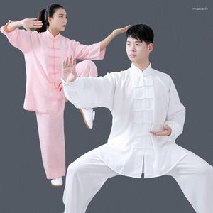 Etnik Giyim Geleneksel Çin Tai Chi üniforma 2pcs Yüksek Kalite Seti Wushu Çocuklar Yetişkinler Dövüş Sanatları Kanat Chun Takım 6 Renk