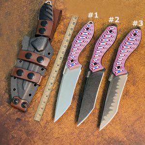 New C7151 M2 Survival Straight Knife Z-wear Satin Tanto Point Blade Full Tang G10 Handle Outdoor Small Fixed Blade Knives with Kydex