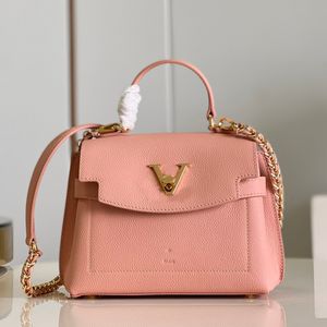 9a Ayna Kalitesi Tasarımcı Çantaları Cowhide Ladies Crossbody 23cm yüksekliğinde taklit haberci çantası kutu