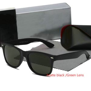 Rays Bans Klassische Marke WAYFARER, quadratische Luxus-Sonnenbrille für Herren, Acetatrahmen mit Ray-Black-Gläsern, Sonnenbrille für Damen, UV400, Schildpattfarbe, mit Box 2140