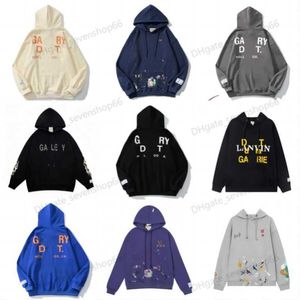 Luxury Men Womens Galleries Dept Hoodie Sweate Designer T-shirt Pullover Letter Flame Print Long Sleeve T-shirt High Street Sweatshirts Size S-XL wp