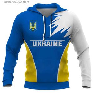 Mäns hoodies tröjor ukrainska mäns hoodie pullover långärmad tröja överdimensionerade unisex kläder ukraine flagga nationella emblem tryckta toppar t230719