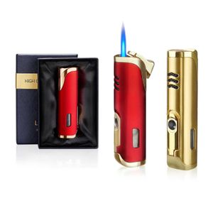Spot Personalized Windproof Portable Inflatable Straight Torch Jet Cigar Lighter Simple Wind Gift Business Cigarette 9IFY