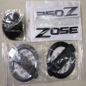 3D Silver Z Car Front Grille Body Side BACK EMBLEM STICKERS BRODGE för NISSAN 350Z 370Z FAIRLADY Z Z33 Z34 Biltillbehör235o