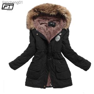 ZQLZ Spring Autumn Winter Women 2022 Thick Warm Hooded Parka Mujer Cotton Padded Coat 3XL Casual Slim Jacket Female L230619