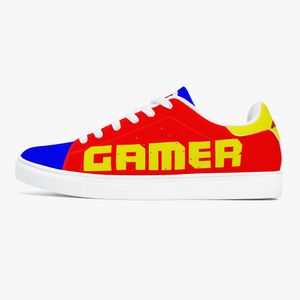 Anpassade mönster DIY-skor Menskamer Camer Red Blue Yellow White Sports Trackers Sneakers 36-48