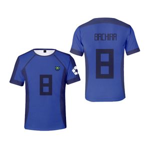 Мужские футболки Tshirt Blue Lock Bachira Cosplay Terck Terck Menwomen Tshirt Tee футбольная футбольная униформа аниме Мегуру Бачира Сити E 230718