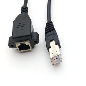 1x RJ45 мужская и женская винтовая панель Mount Ethernet LAN Extension Cable 1m256s