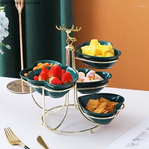 Plakalar Demir Art Ceramics Snack tepsisi dekorasyon ekran Stand tabağı meyve tabağı kurutulmuş kase şeker pastası