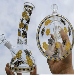 Zlewka Podstawa DAB Downstem Perc Glass Bee Water Bongs Hookahs mocna szklana rura dymna Bong z 14 mm miską