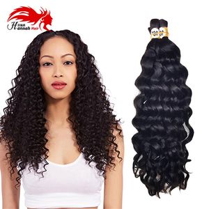 Cabelo virgem brasileiro vison 3 feixes de cabelo em massa para trançar onda profunda encaracolada sem trama248Q