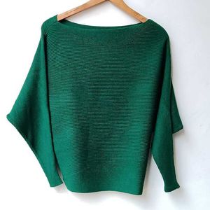 Women's Plus Size T-Shirt Spring Loose Knitted Pullovers Sweater Tops Women Fashion O-Neck Long Sleeve Ladies Knitted Pullover Jumper Bat wing Casual Top