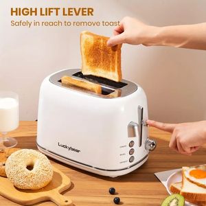 Toaster 2 Slice, Projection Stainless Steel Toasters With Bagel, Cancel, Defrost Function And 6 Bread Shade Settings Bread Toaster With Ambient Light,