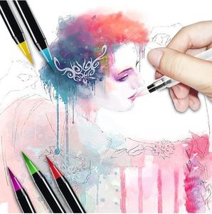 Markers 20 Color Watercolor Brush Painting Color Pencil Mark Pen For Painting Supplies Art Set Soft Pastel Brush Fine Liner Pens 230719