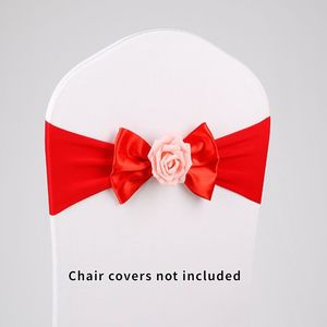 Sashes 50st Elastic Free El Chair Cover Back Butterfly Wedding Celebration Wedding Chair Back Decoration Streamer Strap Flower 230718