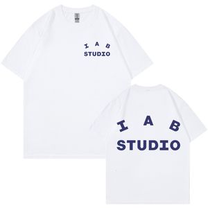 Erkekler tişörtleri trend iab stüdyo erkekler tişört Kore Grafik Baskı Kadınlar Pamuk Nefes Alabilir Kısa Kollu Kısa Hip Hop Büyük Boyut Boyut Sokak Giyim Üstleri 230718