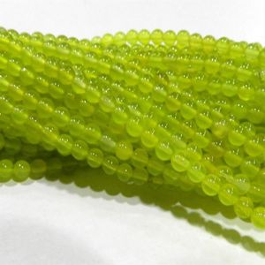 4mm Green Peridot Gemstone Round Loose Beads 15 267B