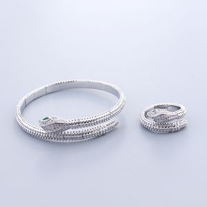 Mulheres novas 18K ouro cobra prata pulseiras para mulheres conjunto anel homens luxo tênis moda unissex designer de jóias mulheres jewlery festa presente acessórios casamento