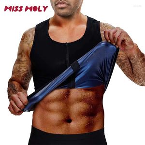 Men's Body Shapers Sauna Sweat Vest Workout Tank Top Waist Trainer For Men Compression Enhancing With Zipper Suit Gym Clothing