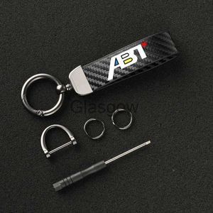 Car Key HighGrade Leather Car KeyChain 360 Degree Rotating Horseshoe Key Rings For ABT Audi RS3 RS4 RS5 RS6 RS7 S4 S5 S6 SQ7 TT VW Car x0718