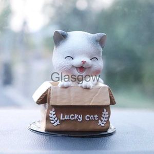 Interiördekorationer bilprydnad Automotive Dashboard Decor Ornament Cute Shaking Head Cat Toys Presentbiltillbehör Interiör Dock Auto Decoration X0718