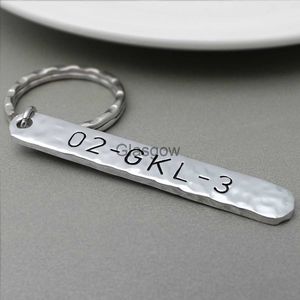 Car Key Car Number Plate Keychain Custom Bar Car Key Chain Handmade Motorcycle Number Plate License Keyring New Driver Gift for Him x0718