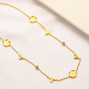 Never Fading 18K Gold Plated Luxury Brand Designer Pendants Necklaces Crystal Stainless Steel Letter Choker Pendant Necklace Chain Jewelry Accessories Gifts 1917