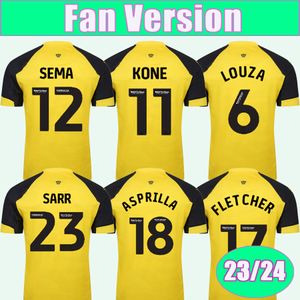 23 24 SARR MATHEUS Maglie da calcio da uomo ASPRILLA FLETCHER LOUZA KONE SEMA S. KALU Maglie da calcio a maniche corte da casa