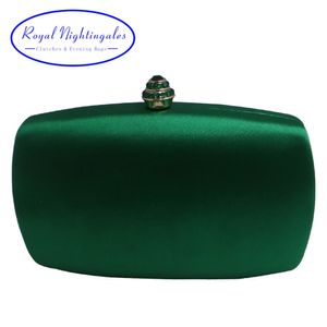 Borse da sera Elegante pochette rigida in raso di seta verde scuro adatta per scarpe e balli nuziali da donna 230719