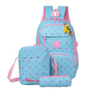 Skolväskor högkvalitativa skolväskor Fashion School ryggsäck för tonåringar flickor skolväskor barn ryggsäckar mochila escolar 3 st/uppsättningar satchel 230718