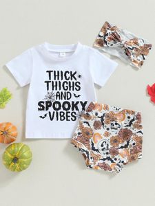 Clothing Sets Baby Boys Halloween Romper Set Black Long Sleeve Pumpkin Print Jumpsuit And Striped Pants Hat