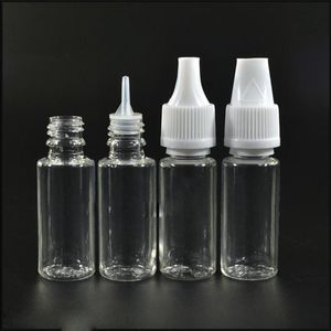 HOt in Europe TDP Bottles 10ml, New design 10ml PET Clear Bottles Dropper Plastic Eliquid Containers with ChildProof Tamper Tampas Thin Panb