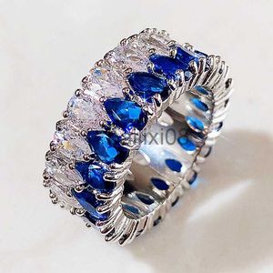 Anéis de banda Huitan Fashion Eternity Promise Rings Women Colorful Cubic Zircon Stylish Female cessories for Party Daily Wear Luxury Jewelry J230719