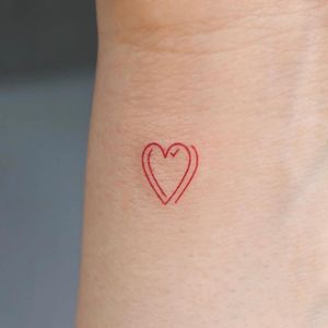 Vattentät tillfällig tatuering klistermärken Little Red Hearttattoo Flash Tattoo Wrist Kvinnlig hane