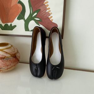 Slip Leather On Cow Dress Simple Korea Style Daily Loafers Female Flat Shoes Size Spring Split Finger Women Flats s
