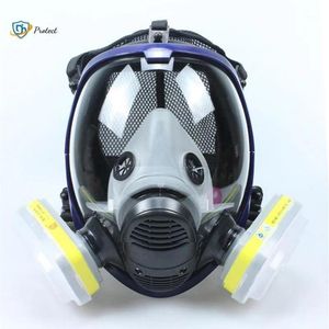 Mask 6800 7 in 1 Gas Mask Dustproof Respirator Paint Pesticide Spray Silicone Full Face Filters for Laboratory Welding1242g