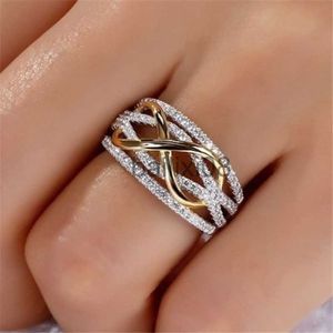 Anéis de banda Delysia King Novo anel de amor infinito fashion anel em forma de coração feminino noivado de casamento de duas cores J230719